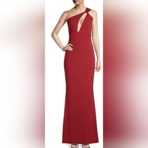 Katie May Edgy Asymmetrical One-Shoulder Gown Magenta Womens NWOT Size Medium